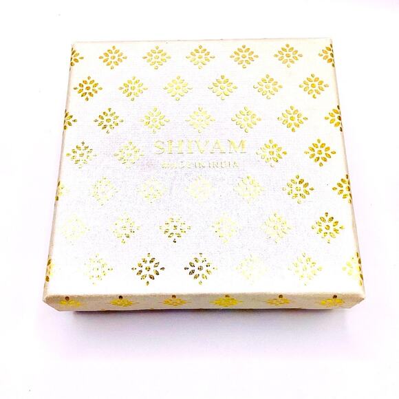 Shivam Chalcedony & Opal Red and Gold Beaded Brass Bracelets - Picture 6 of 7